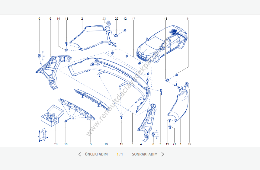 Megane 3 Sw Arka Tampon Alt 850B29417R
