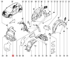 Renault Captur Sağ Ön Çamurluk Davlumbazı Ön Kısım