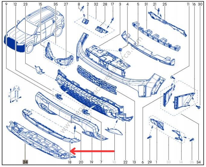 Ön Tampon Alt Kaplaması Renault Duster 638442997R