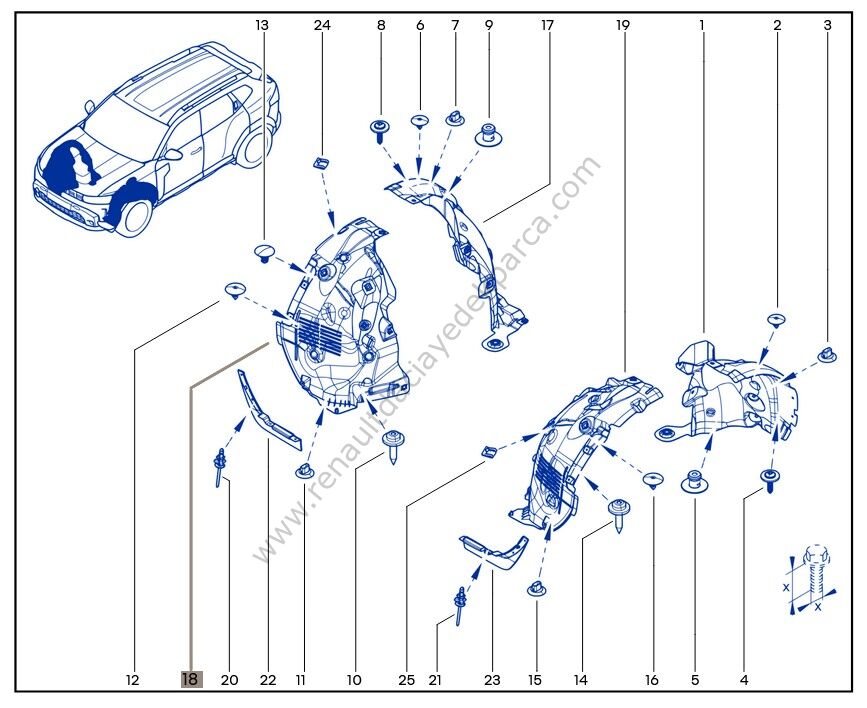 Renault Duster Sağ Ön Çamurluk Davlumbazı 638448546R