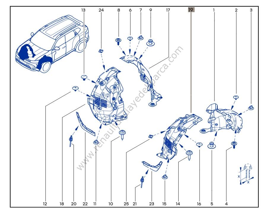 Ön Çamurluk Davlumbazı Sol Renault Duster 638450910R