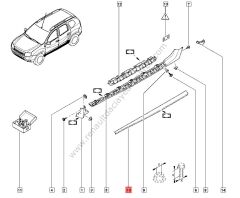 Dacia Duster Marşpiyel Çıtası Üst Kapak Gri Sol