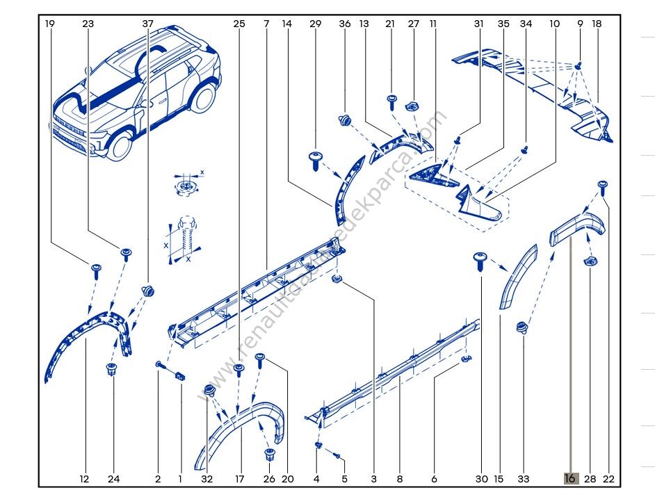 Renault Duster Sol Arka Çamurluk Arka Kısım 767191174R