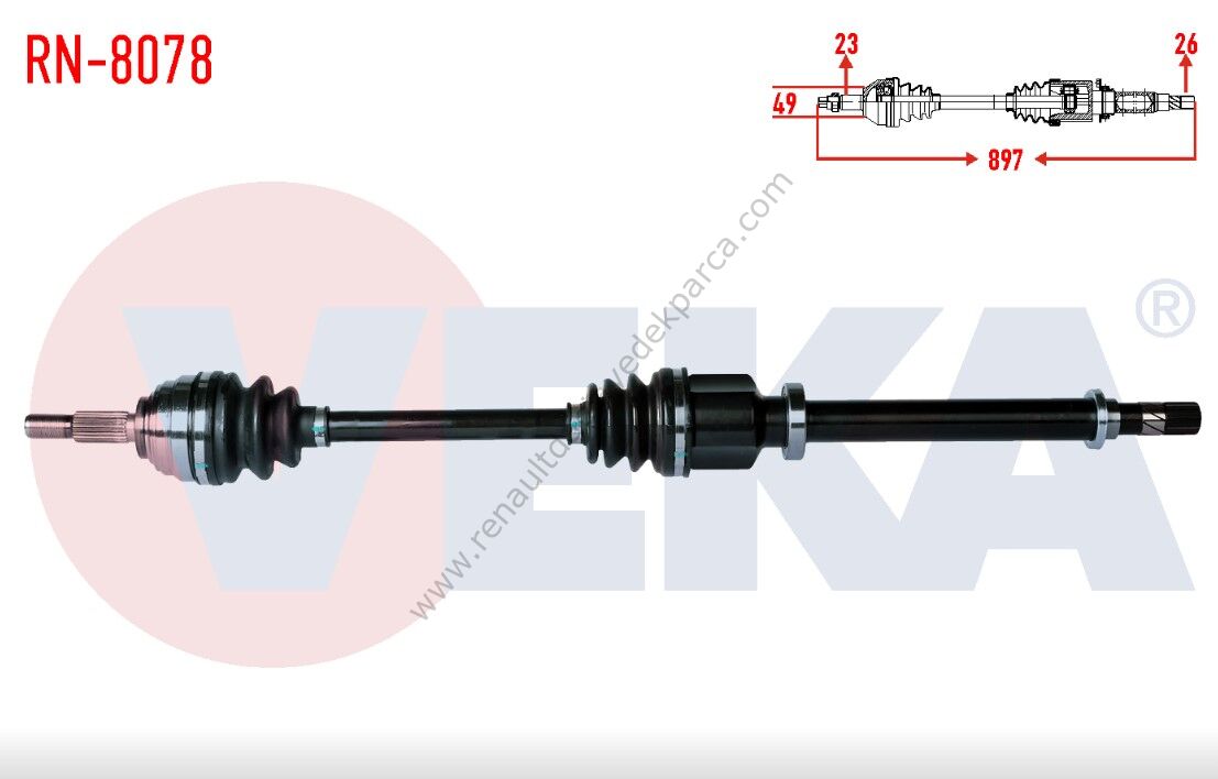Dacia Logan Clio 3 Sağ Aks 8200820344