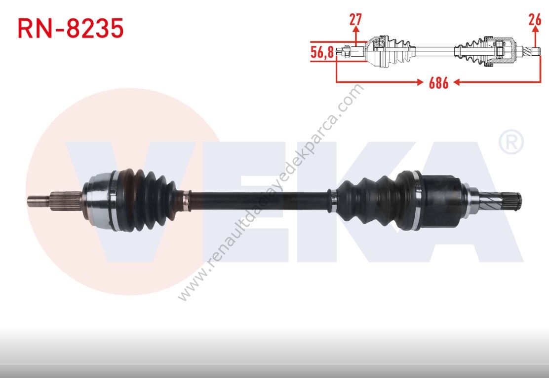 Renault Latitude Sol Ön Aks 8200908694