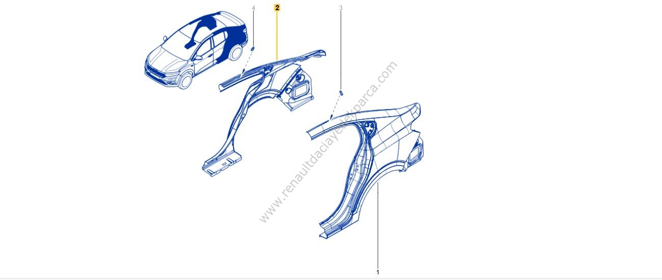 Sağ Arka Çamurluk Renault Taliant 760303021R