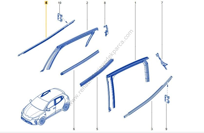 Clio 5 Sağ Arka Cam Çıtası 828200794R Sıyırıcı