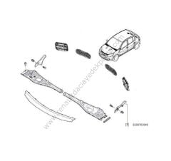 Dacia Sandero Ön Cam Izgara Parçası Sol ( Kulağı )