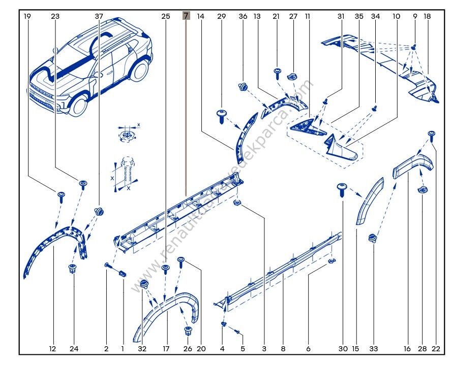 Renault Duster Sağ Marşpiyel Kaplaması 764184504R