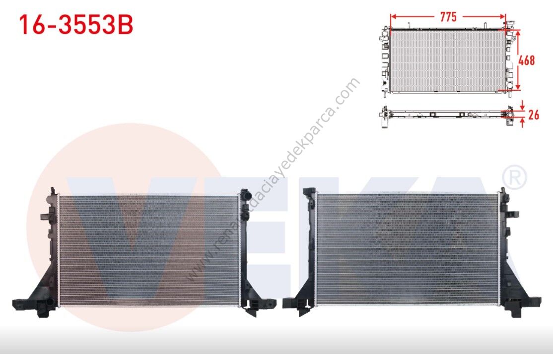 Master 3 Motor Su Radyatörü Cift Teker 214107695R