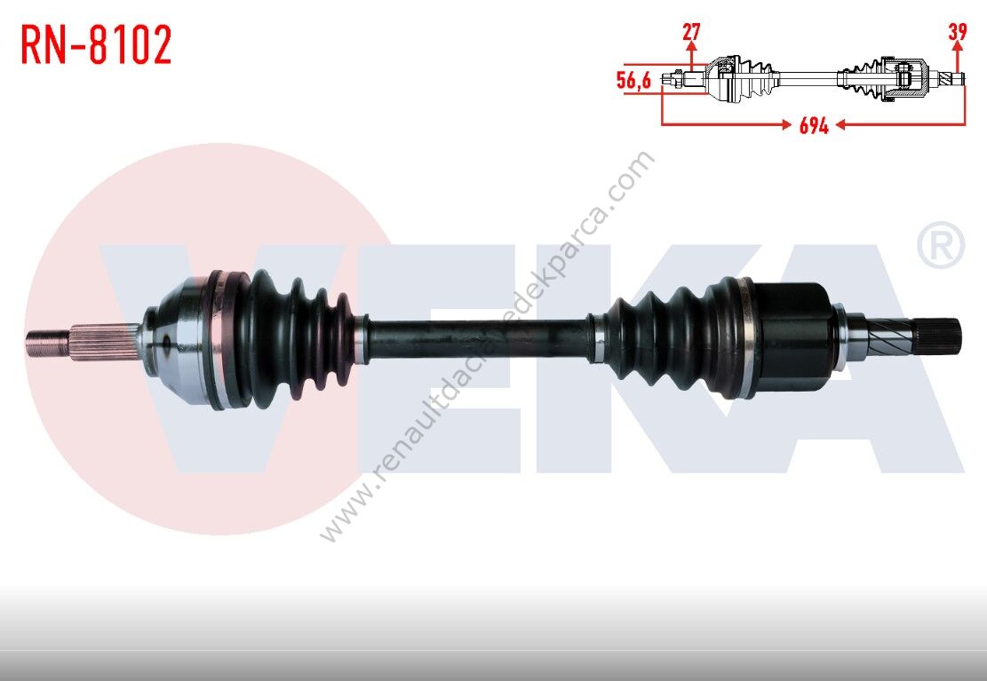 Trafic 2 Sol Ön Aks 391015750R