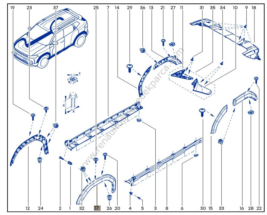 Renault Duster Sol Ön Çamurluk Dodik Kaplama Plastiği 638138197R