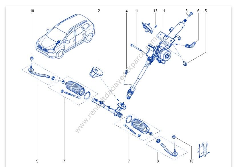 Dacia Duster 2 Direksiyon Kolonu Elektrikli 488107654R
