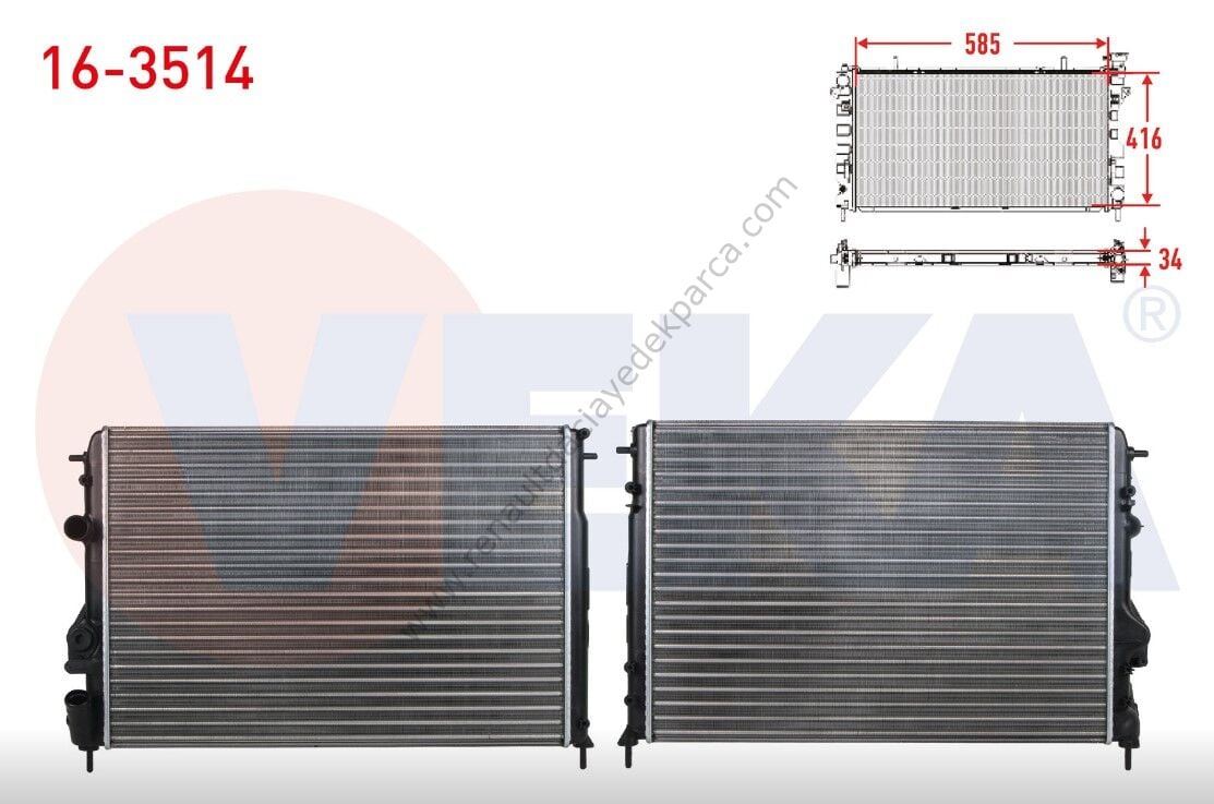 Motor Su Radyatörü Megane 1 Scenic  1.6 16 Valf