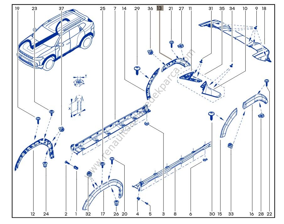 Renault Duster Sağ Arka Çamurluk Kaplaması Dodik 767188638R