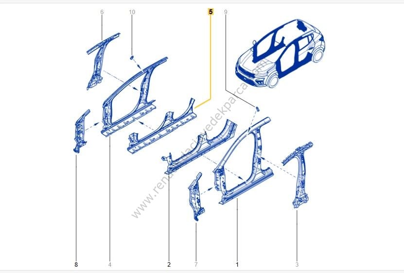 Sağ Marşpiyel Sacı Taliant Sandero 3 764601194R