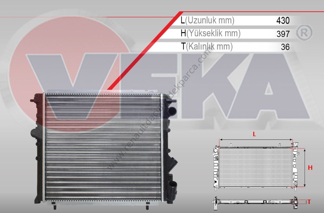 Renault 19 Su Radyatörü Sağdan Borulu