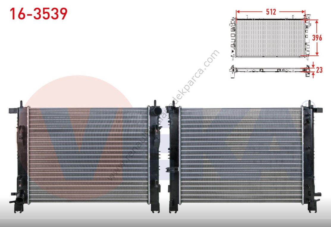 Clio 4 Symbol Joy Dokker Lodgy Motor Su Radyatörü