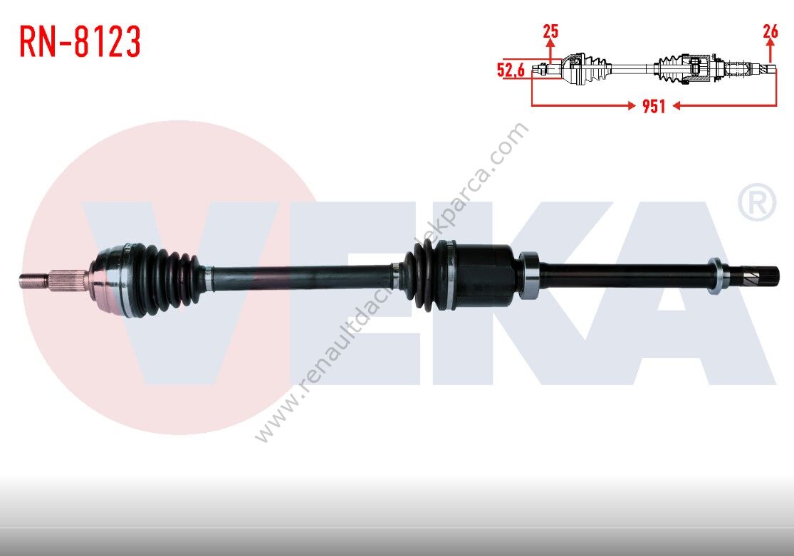 Veka Marka Sağ Aks Dacia Duster 391003840R