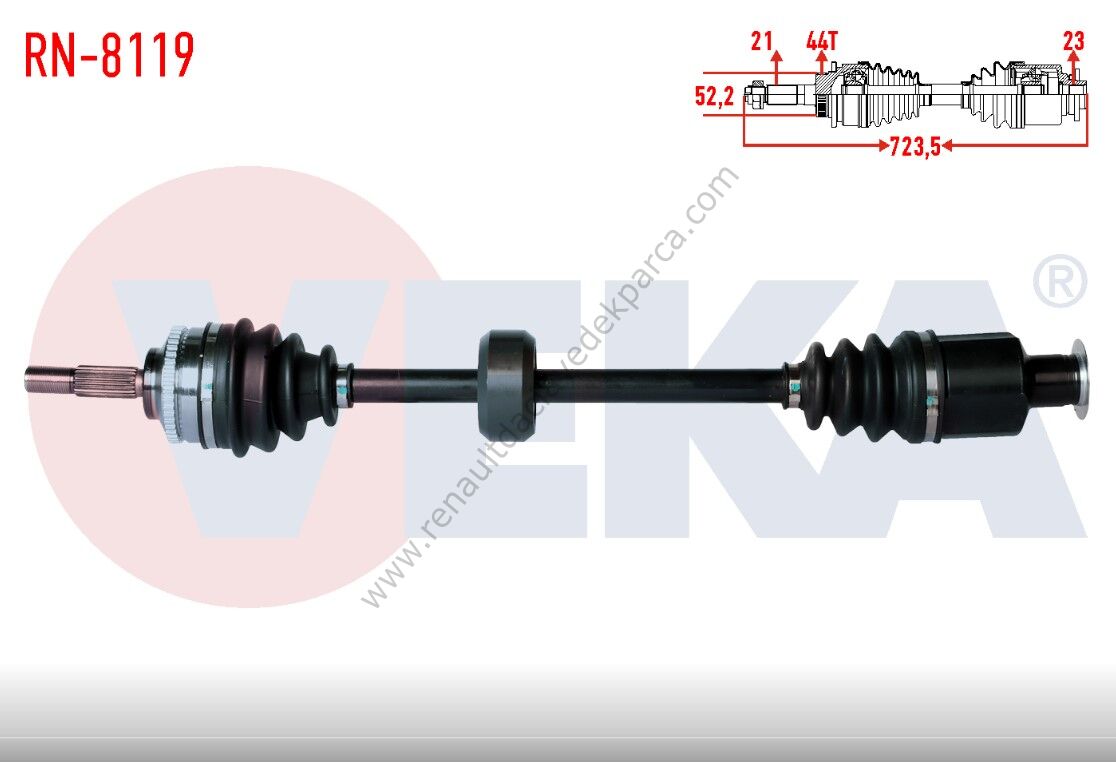 Clio Sağ Ön Aks 391004165R İnce Abs Dişli