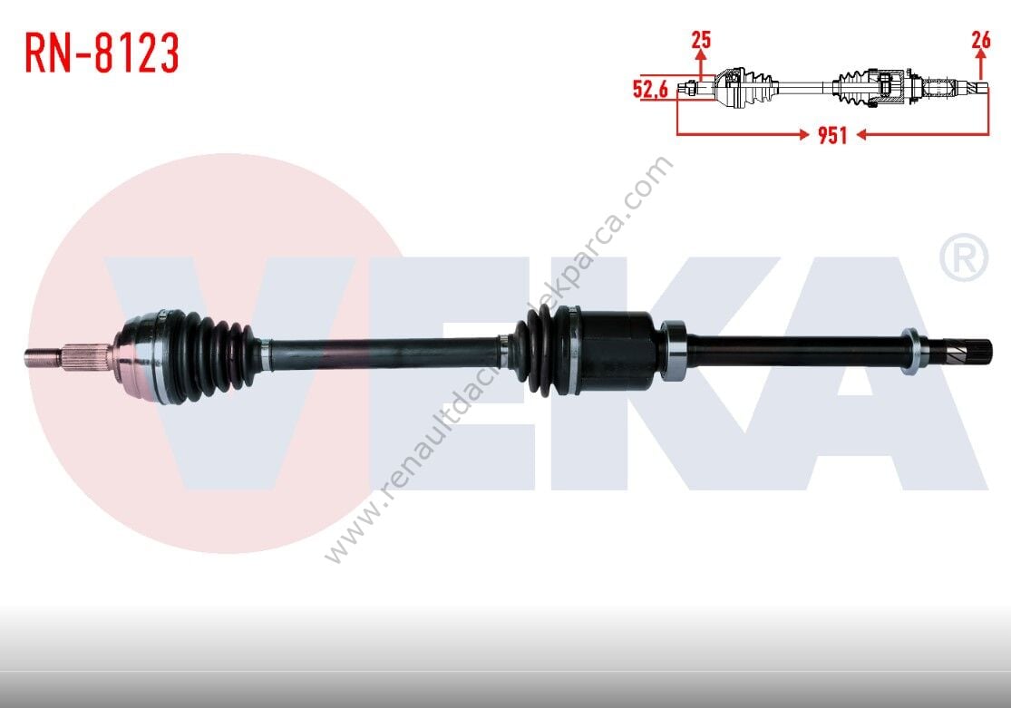 Veka Marka Sağ Aks Dacia Duster 391003840R