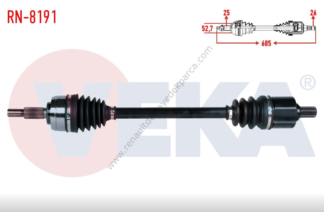 Renault Fluence Megane 3 Otomatik Şanzıman Sol Aks-391012080R