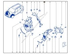 Renault Duster Ön Çamurluk Davlumbazı Arka Kısım 638427845R